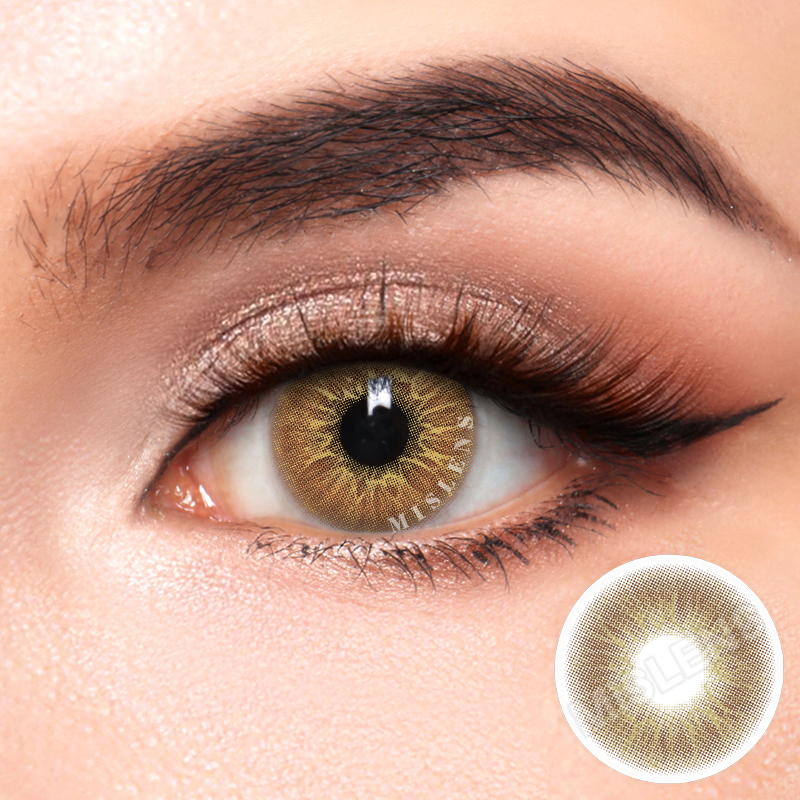 Mislens Love Story Pea Brown color contact Lenses for dark brown eyes