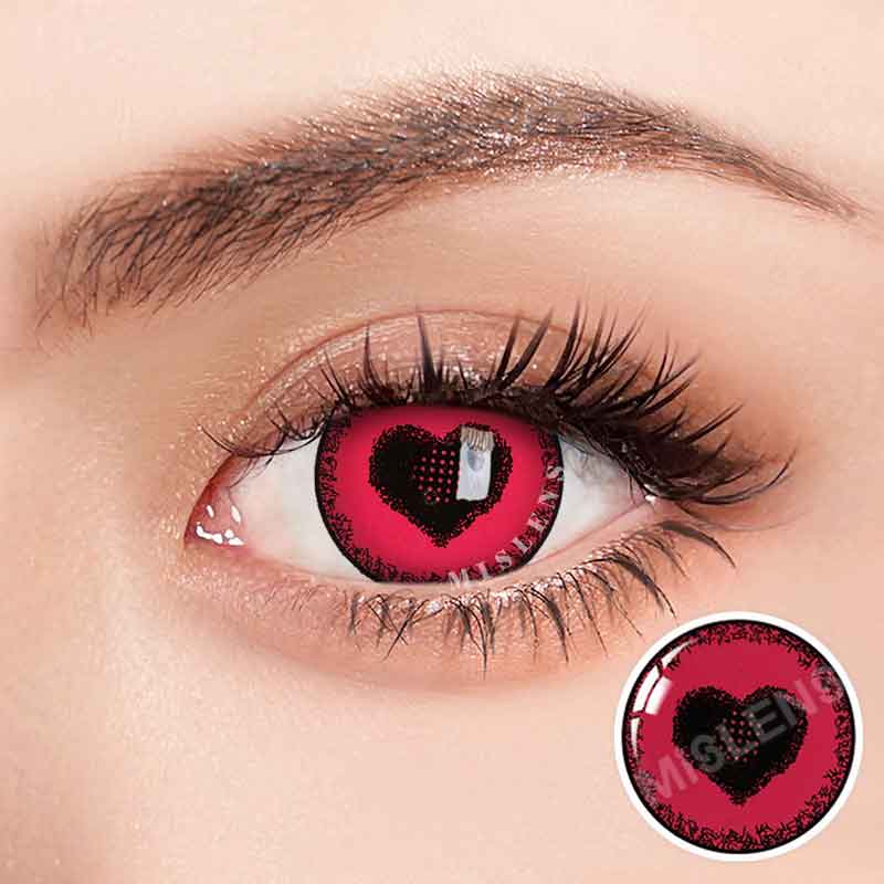 Mislens Anime Yandere Pink Cosplay  color contact Lenses for dark brown eyes