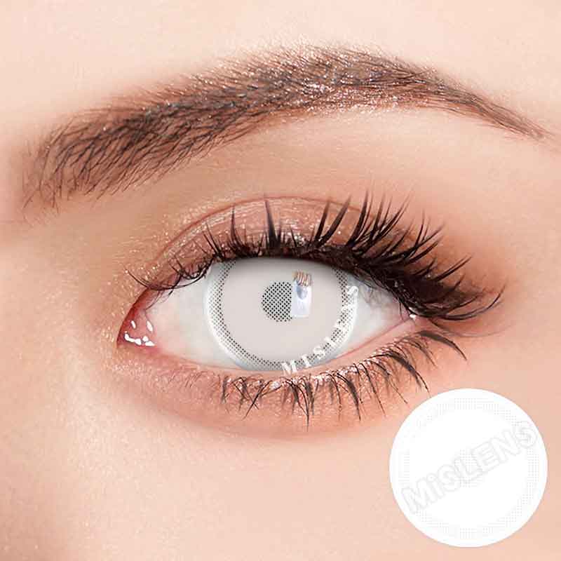 Mislens Unmanned Cosplay White  color contact Lenses for dark brown eyes