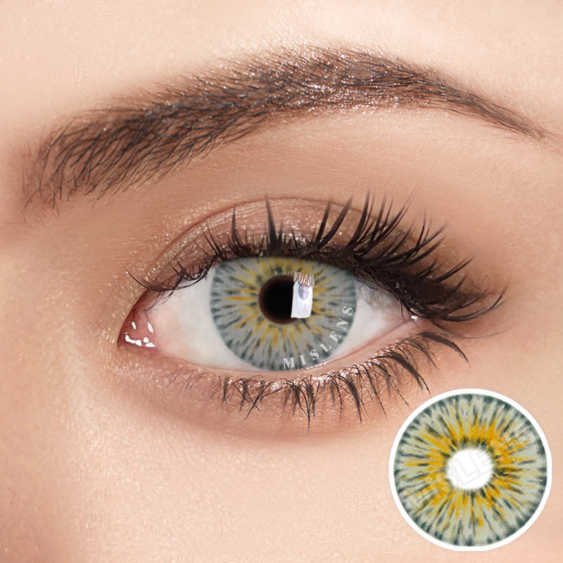 Mislens New York Pro Gogh Gray color contact Lenses for dark brown eyes