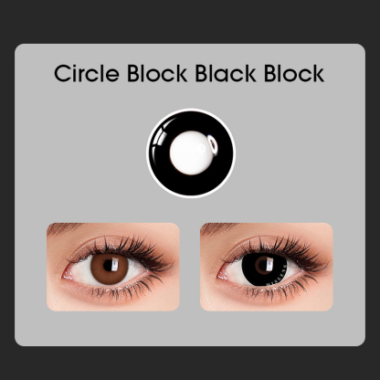 【U.S Warehouse】Mislens Circle Block Black Cosplay  color contact Lenses for dark brown eyes