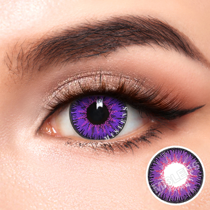 Mislens Vika Tricolor Purple color contact Lenses for dark brown eyes