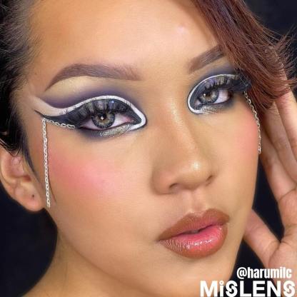 Mislens Rococo Triumph Grey color contact Lenses for dark brown eyes
