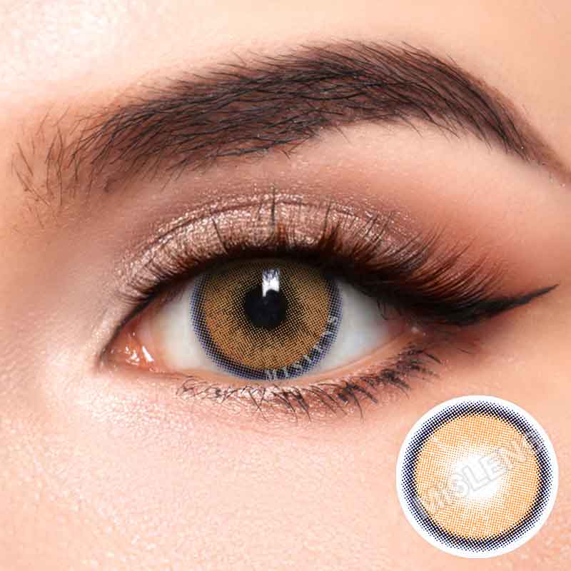 Mislens Flare Brown color contact Lenses for dark brown eyes