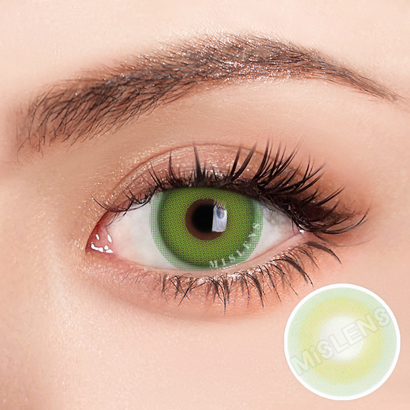 【Clearance】Mislens 1-Day Pixie Green ( 5 Pairs) color contact Lenses for dark brown eyes