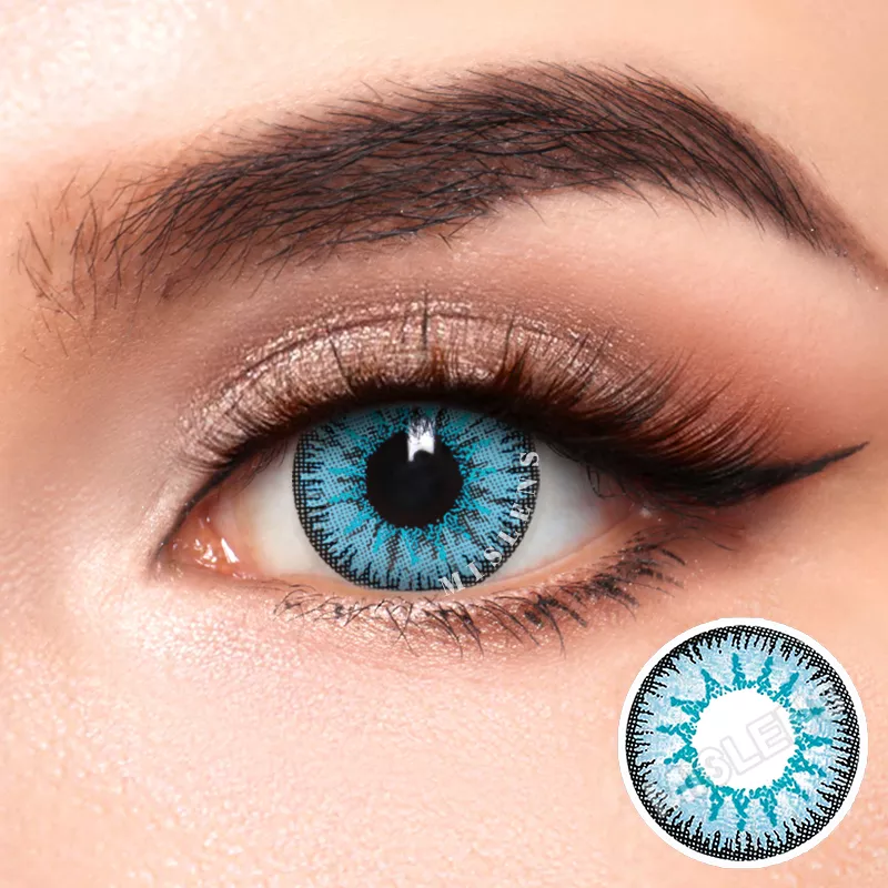 【U.S Warehouse】Mislens Vika Tricolor Blue color contact Lenses for dark brown eyes
