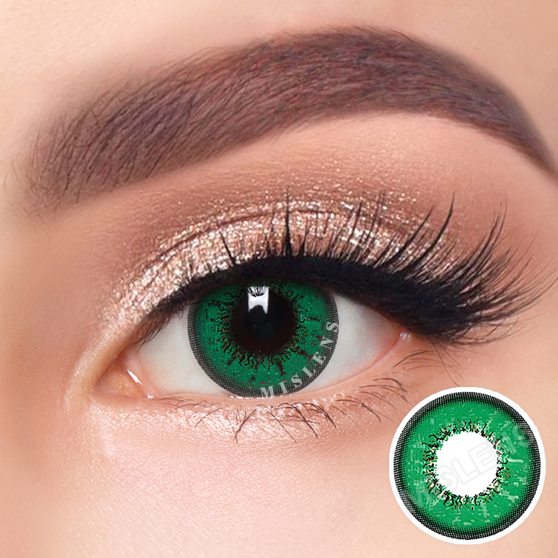 【U.S Warehouse】Mislens Love Words Green  color contact Lenses for dark brown eyes