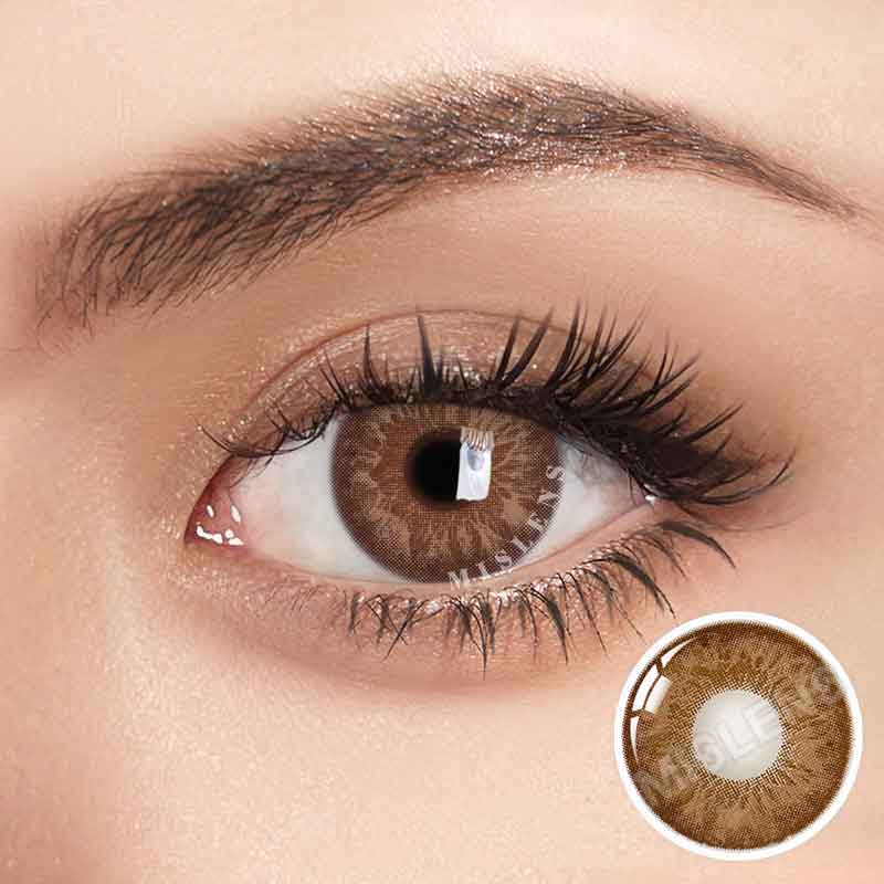 Mislens Cocktail Tequila Sunrise Brown color contact Lenses for dark brown eyes