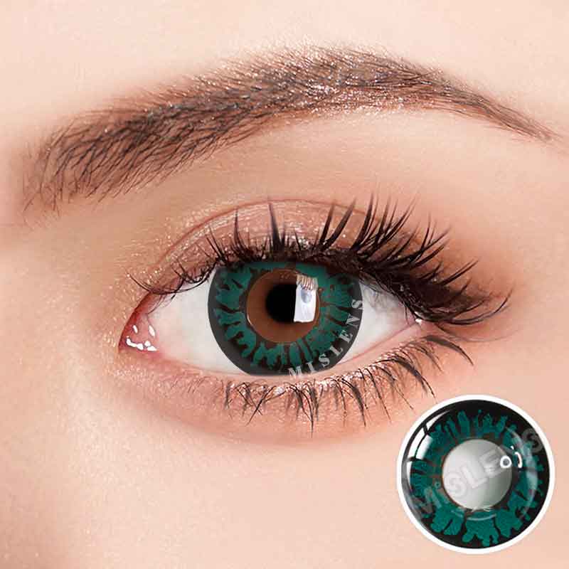 Mislens Aqua Panther G4 Green Cosplay color contact Lenses for dark brown eyes