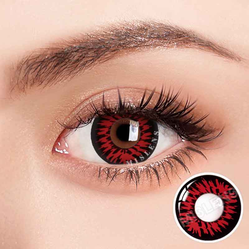 Mislens Witchcraft Enchanted Red Black Cosplay color contact Lenses for dark brown eyes