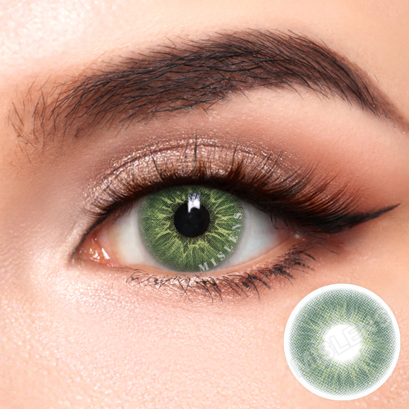 Mislens Love Story Endorphin Green color contact Lenses for dark brown eyes
