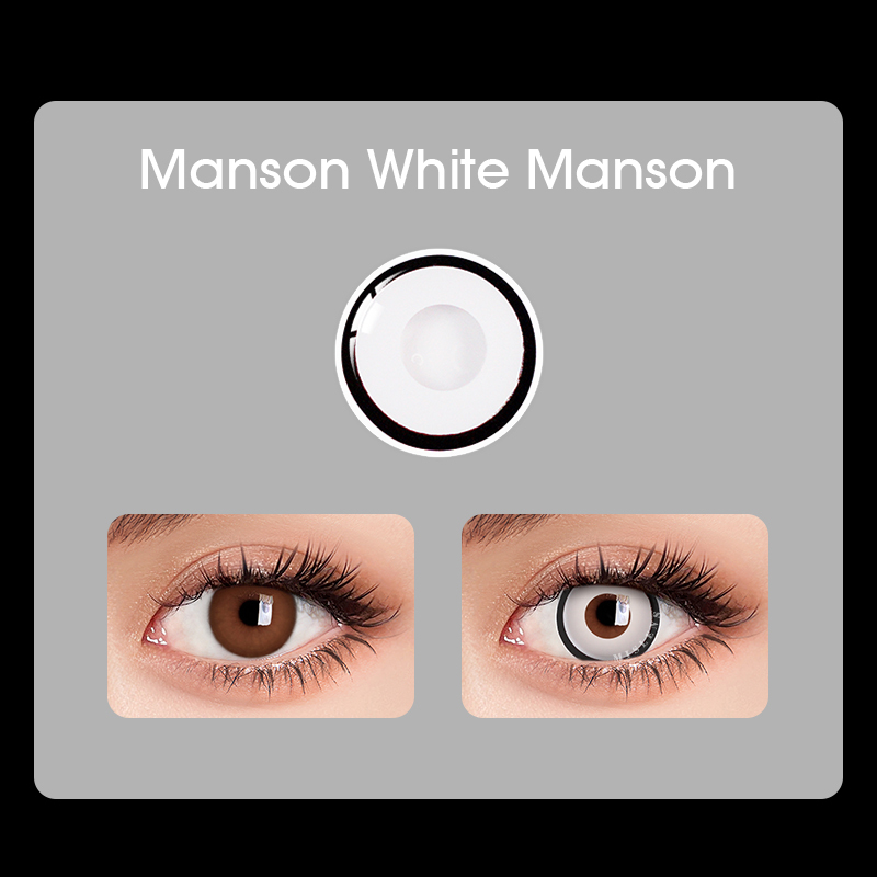 【U.S Warehouse】Mislens Circle White Manson Cosplay color contact Lenses for dark brown eyes