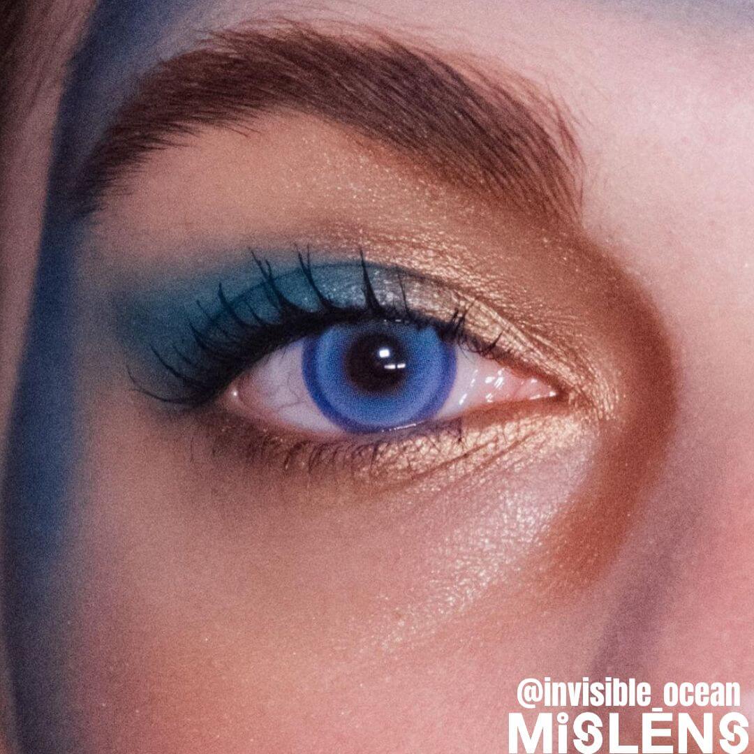 【Prescription】Mislens Candy Blue color contact Lenses for dark brown eyes