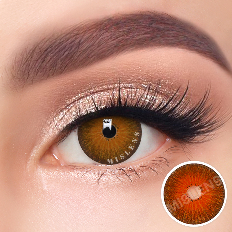 【Clearance】【Prescription】Mislens New York Hazel Brown color contact Lenses for dark brown eyes