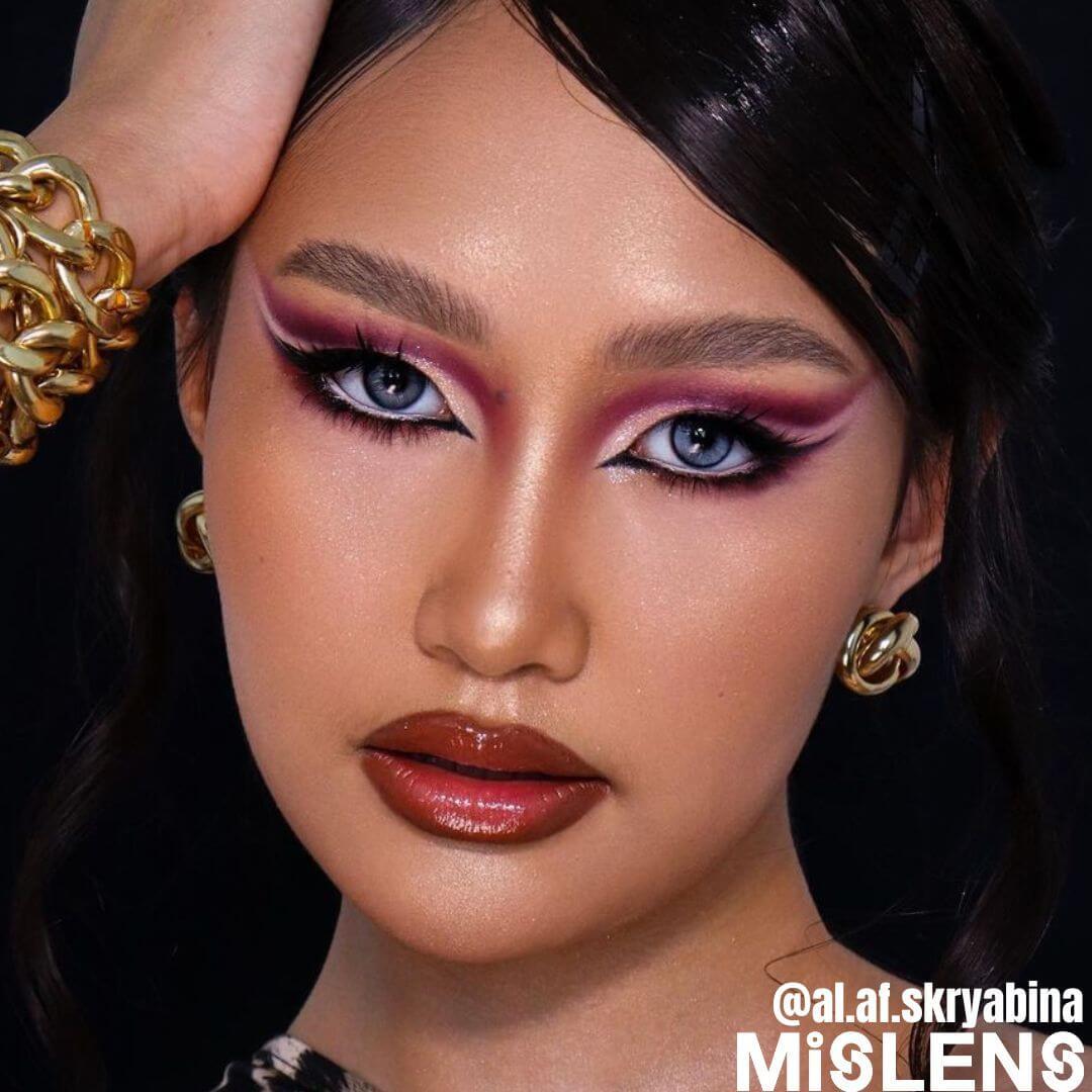 Mislens Apex Blue color contact Lenses for dark brown eyes