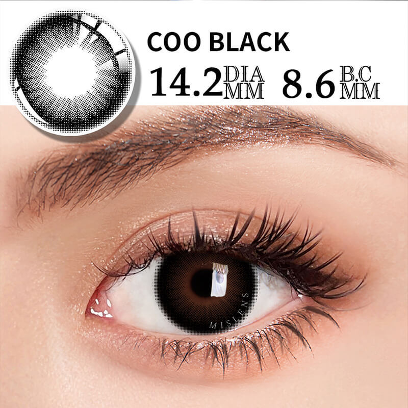 【Prescription】Mislens Coo Black color contact Lenses for dark brown eyes