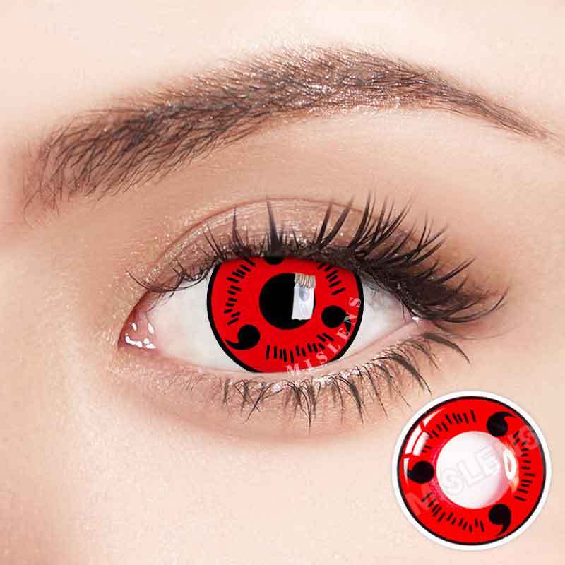 Mislens Red Sasuke Uchiha Cosplay color contact Lenses for dark brown eyes