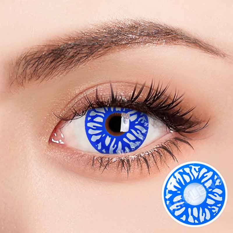 Mislens Underworld Selene Blue Crazy  color contact Lenses for dark brown eyes