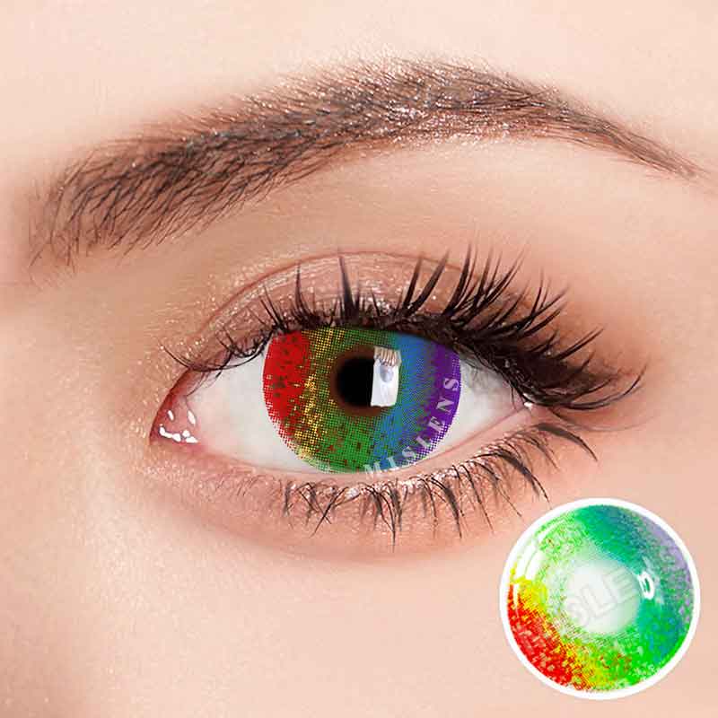 Mislens Rainbow color contact Lenses for dark brown eyes