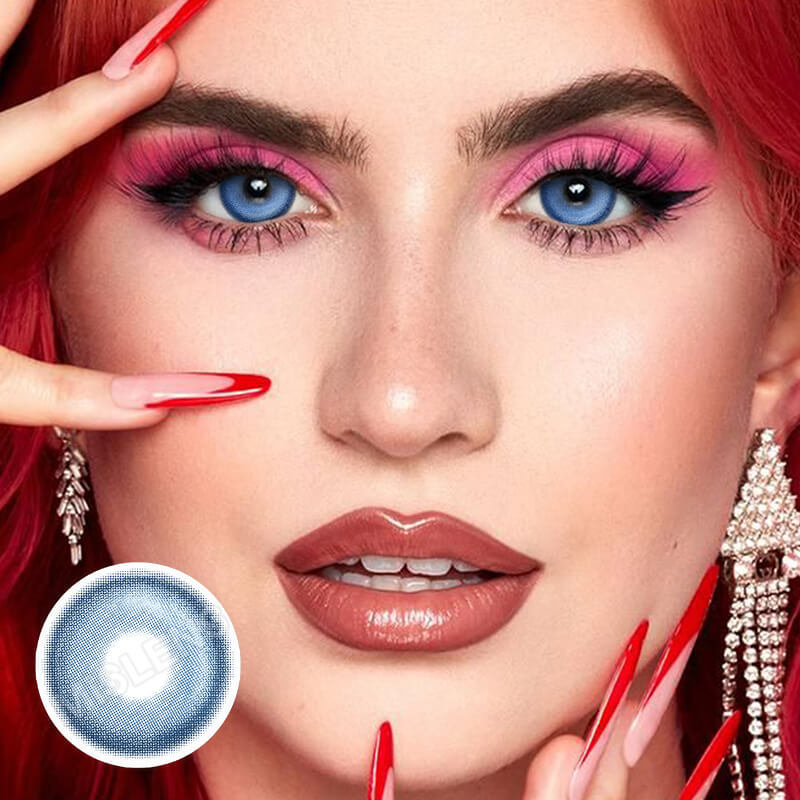 【Prescription】Mislens K4 Blue color contact Lenses for dark brown eyes