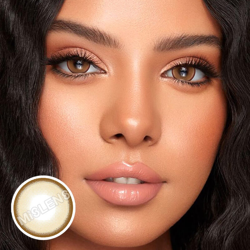【New】Mislens Pearl Brown color contact Lenses for dark brown eyes