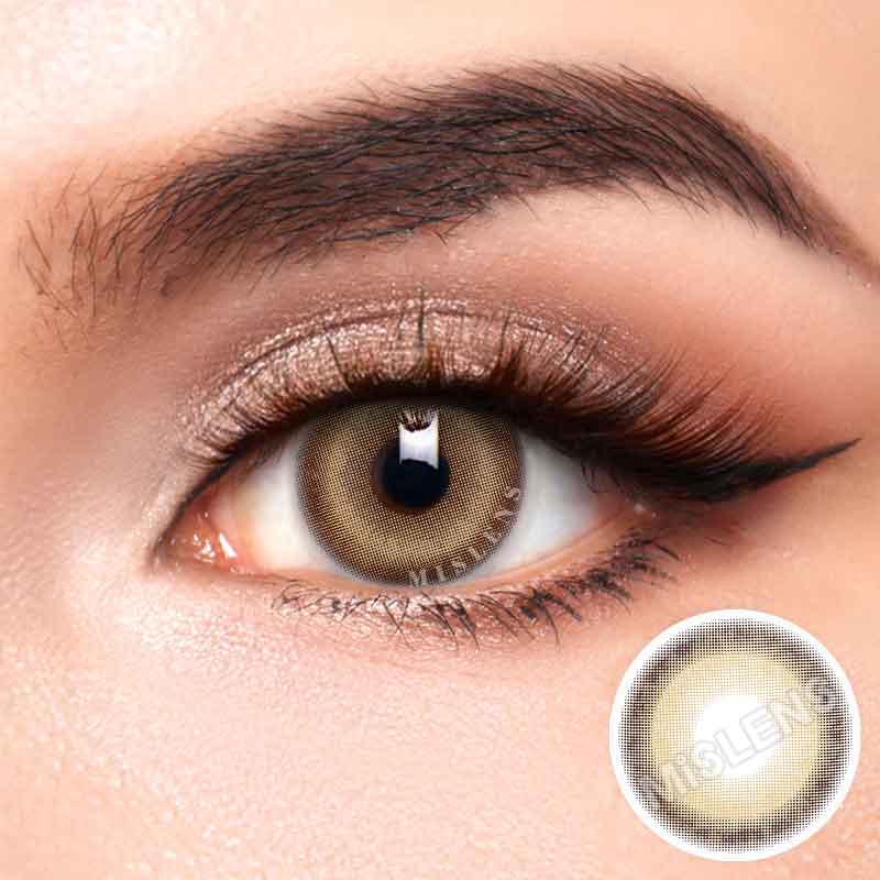 【Prescription】Mislens Aoki Caramel color contact Lenses for dark brown eyes