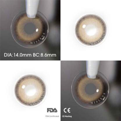 【Prescription】Mislens Aoki Caramel color contact Lenses for dark brown eyes