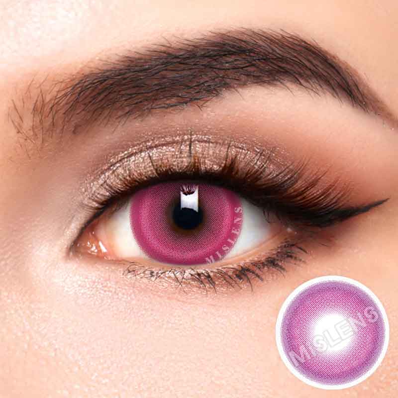 【Prescription】Mislens Candy Pink color contact Lenses for dark brown eyes