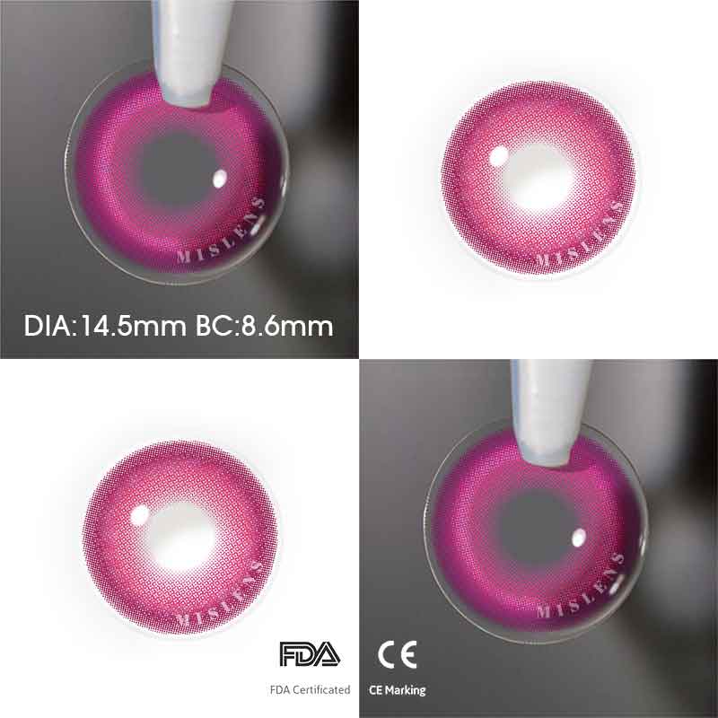 【Prescription】Mislens Candy Pink color contact Lenses for dark brown eyes