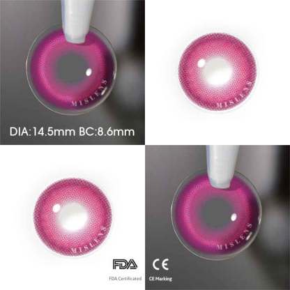 【Prescription】Mislens Candy Pink color contact Lenses for dark brown eyes