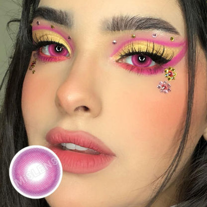 【U.S Warehouse】Mislens Candy Pink color contact Lenses for dark brown eyes