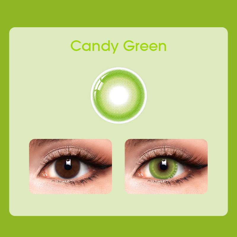 【U.S Warehouse】Mislens Candy Green color contact Lenses for dark brown eyes