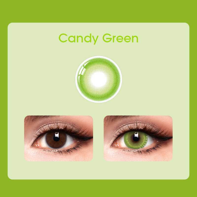 【U.S Warehouse】Mislens Candy Green color contact Lenses for dark brown eyes