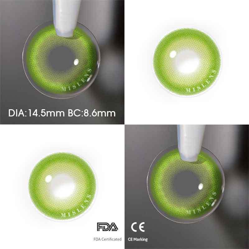 【U.S Warehouse】Mislens Candy Green color contact Lenses for dark brown eyes