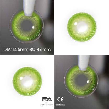 【U.S Warehouse】Mislens Candy Green color contact Lenses for dark brown eyes
