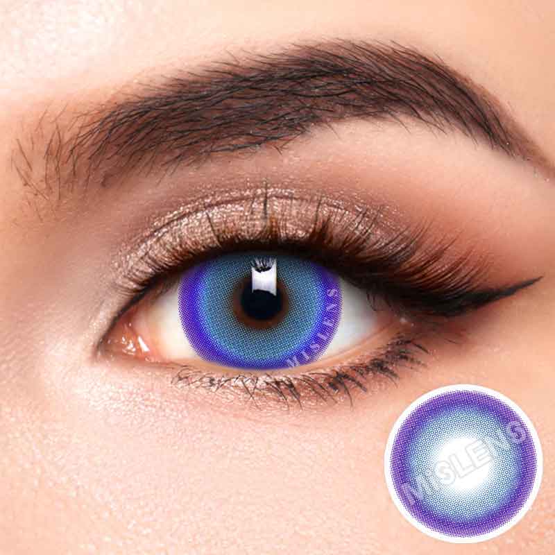 【Prescription】Mislens Candy Blue color contact Lenses for dark brown eyes