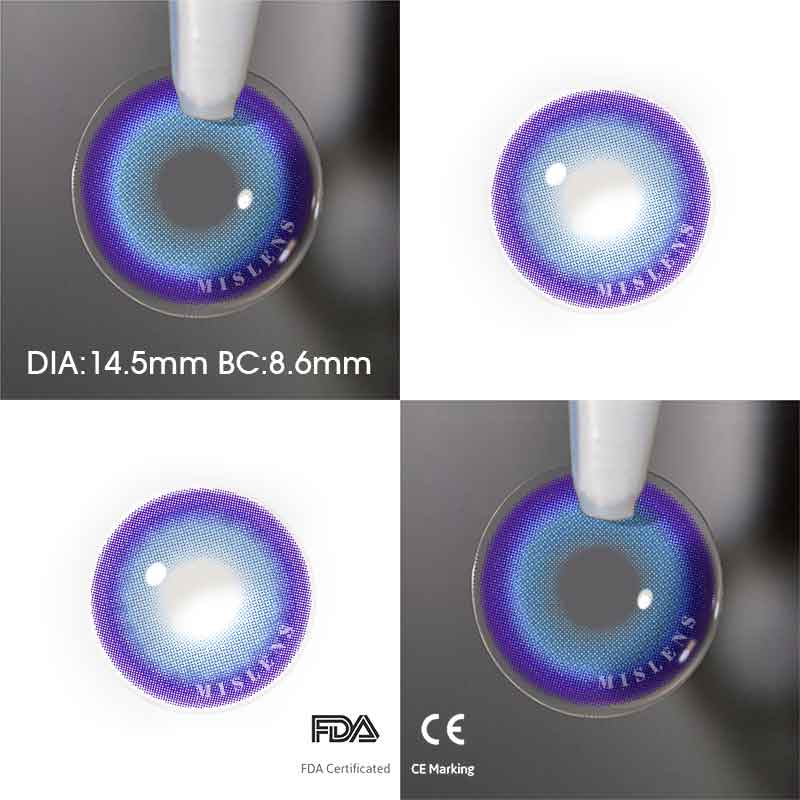 【Prescription】Mislens Candy Blue color contact Lenses for dark brown eyes