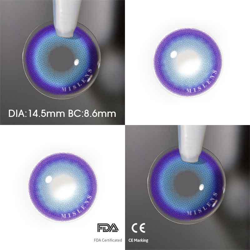 【Prescription】Mislens Candy Blue color contact Lenses for dark brown eyes