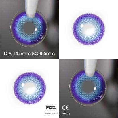 【Prescription】Mislens Candy Blue color contact Lenses for dark brown eyes