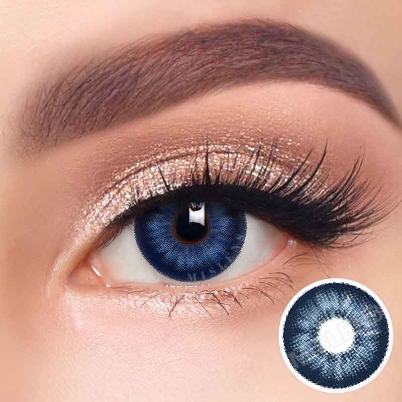 Mislens Hanawink Blue color contact Lenses for dark brown eyes