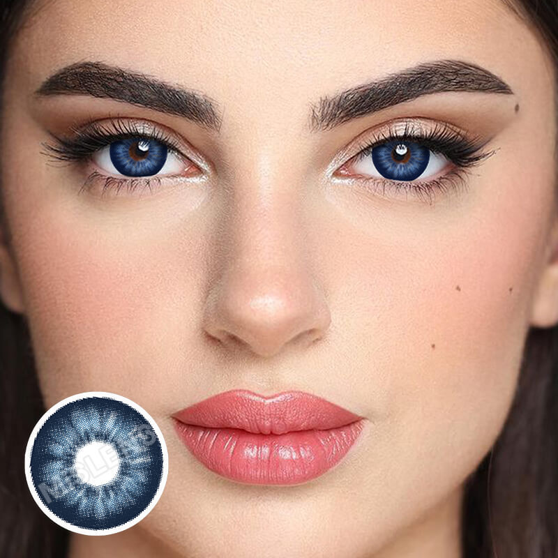 【U.S Warehouse】Mislens Hanawink Blue color contact Lenses for dark brown eyes