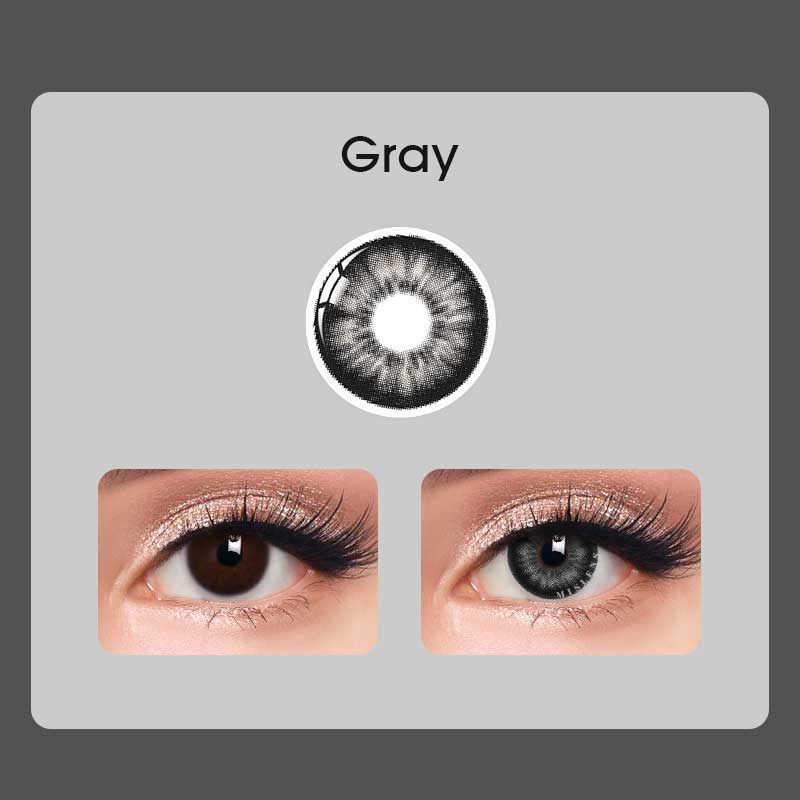 Mislens Hanawink Grey color contact Lenses for dark brown eyes