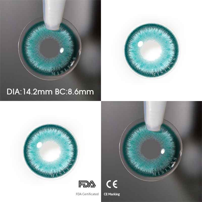 【U.S Warehouse】Mislens Cyan Blue color contact Lenses for dark brown eyes