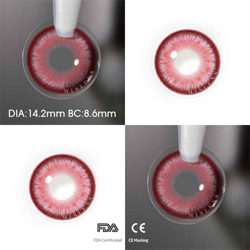 【U.S Warehouse】Mislens Anime Pink color contact Lenses for dark brown eyes