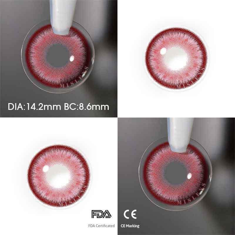 【Prescription】Mislens Anime Pink color contact Lenses for dark brown eyes