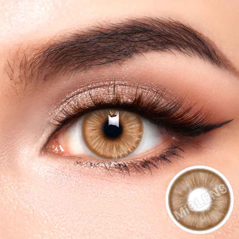 Mislens E-blink Brown color contact Lenses for dark brown eyes
