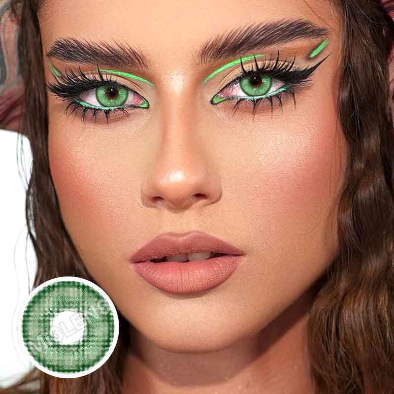 【U.S Warehouse】Mislens E-blink Green color contact Lenses for dark brown eyes