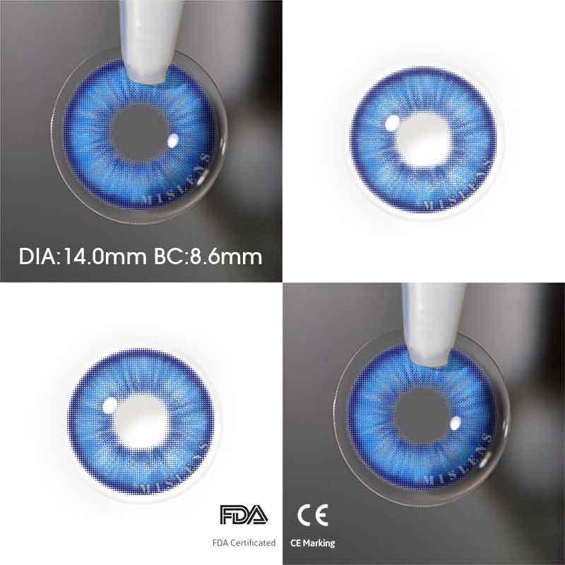 Mislens E-blink Blue color contact Lenses for dark brown eyes