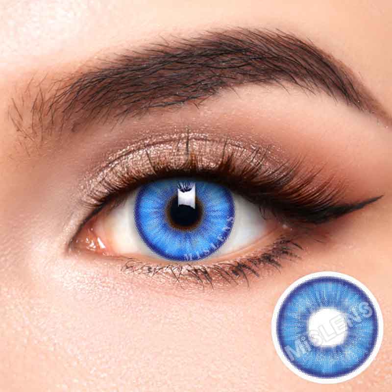 Mislens E-blink Blue color contact Lenses for dark brown eyes