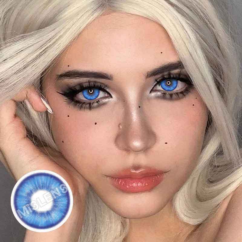 Mislens E-blink Blue color contact Lenses for dark brown eyes